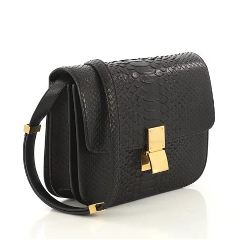 celine classic box bag strap|celine classic box bag python.